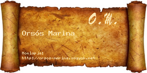 Orsós Marina névjegykártya