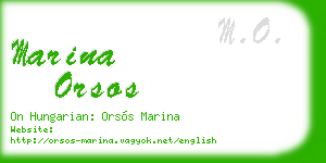 marina orsos business card