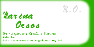 marina orsos business card